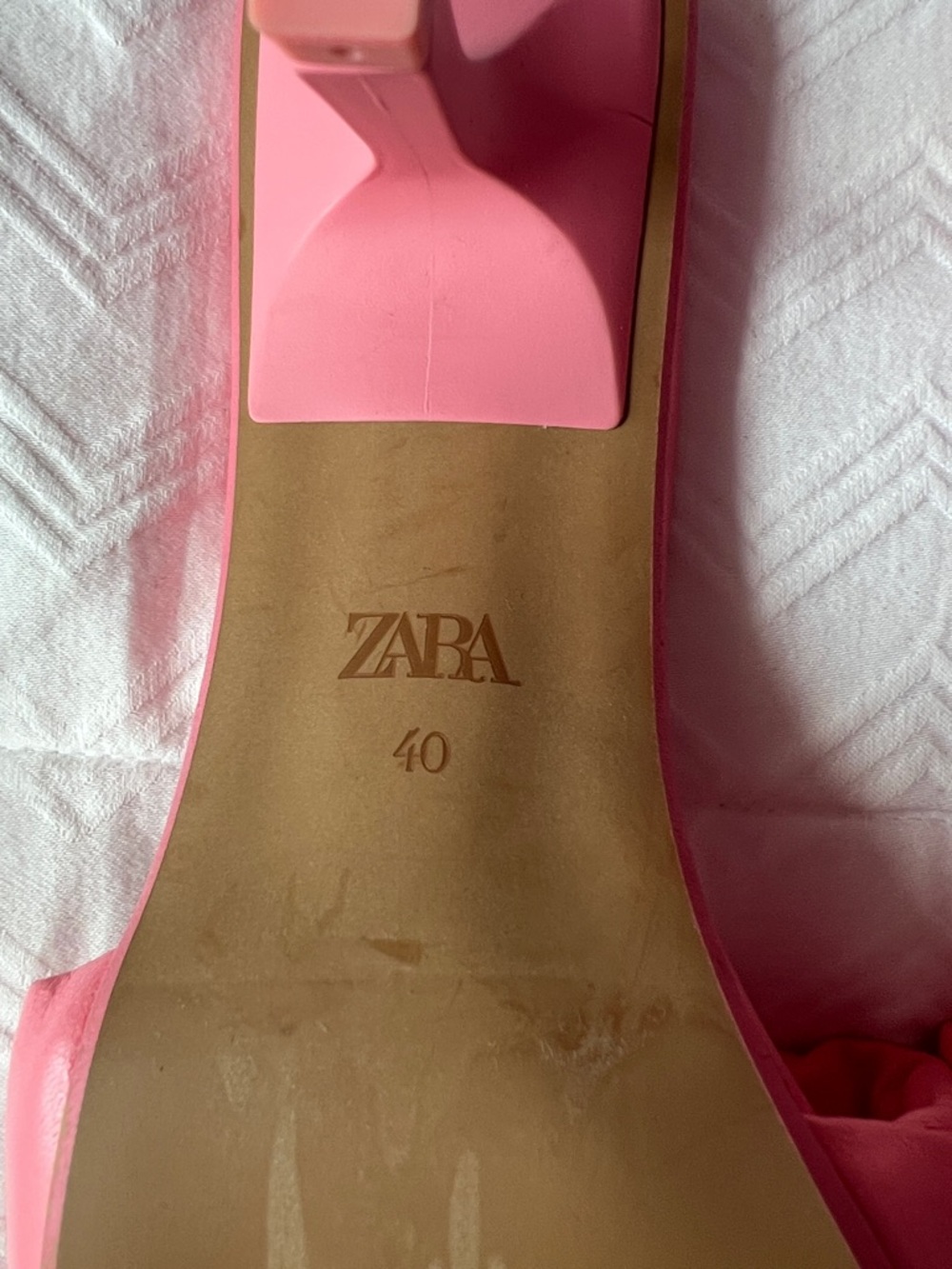 Zara Pinnk Puffer Square-Toe Leather Sandals-NWOT - Picture 6 of 7